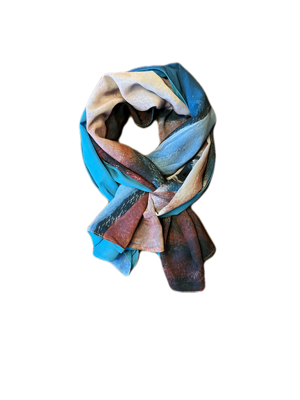 Annedonk Art Scarf Turquose Face
